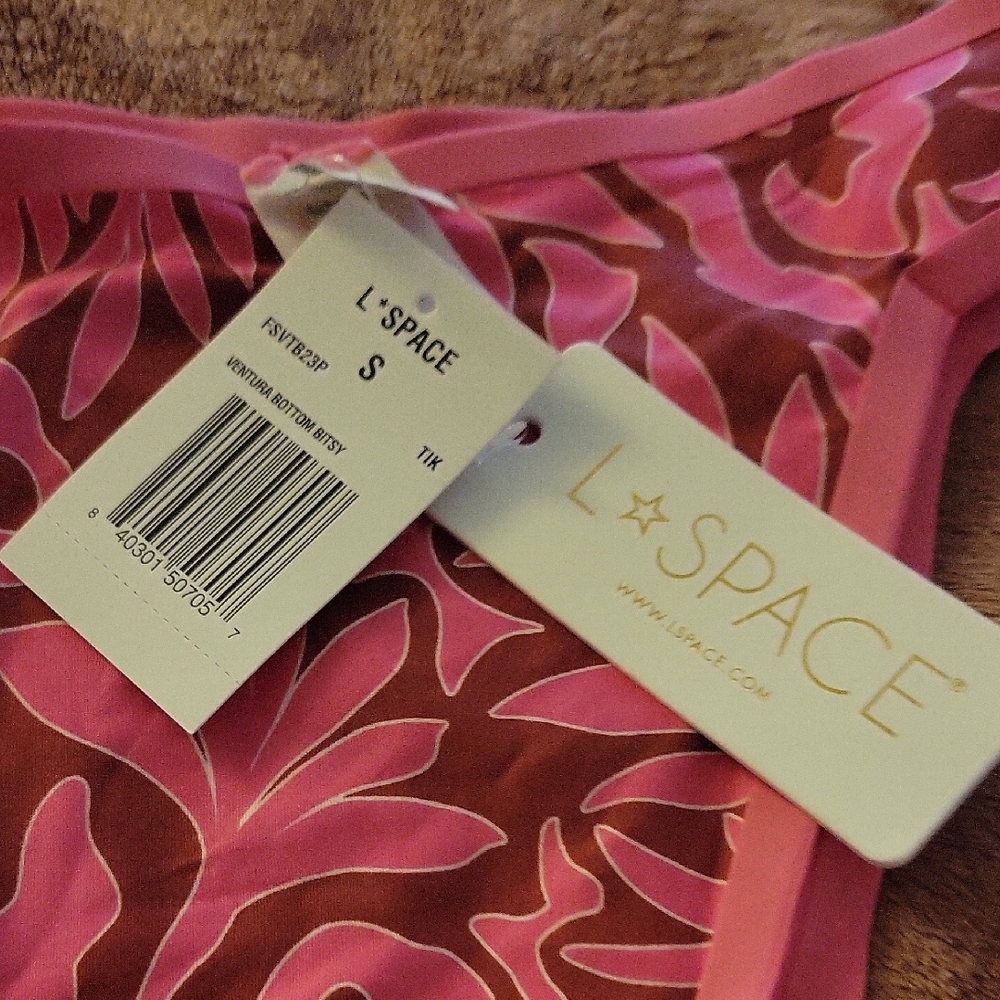 L*Space Pink and Brown Floral Bra Intimates